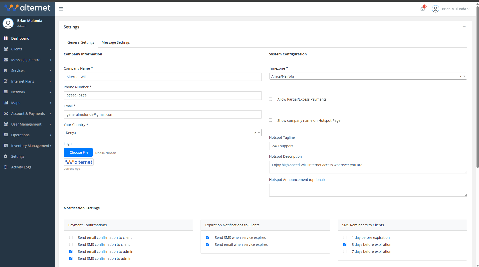 General Settings