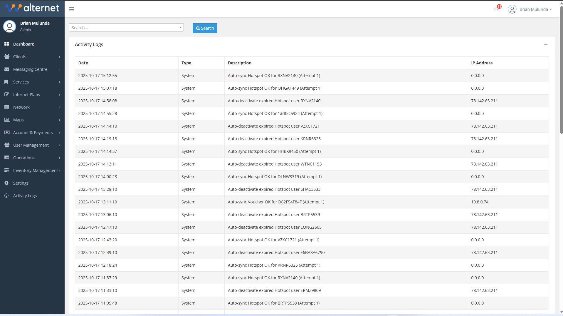Activity Logs