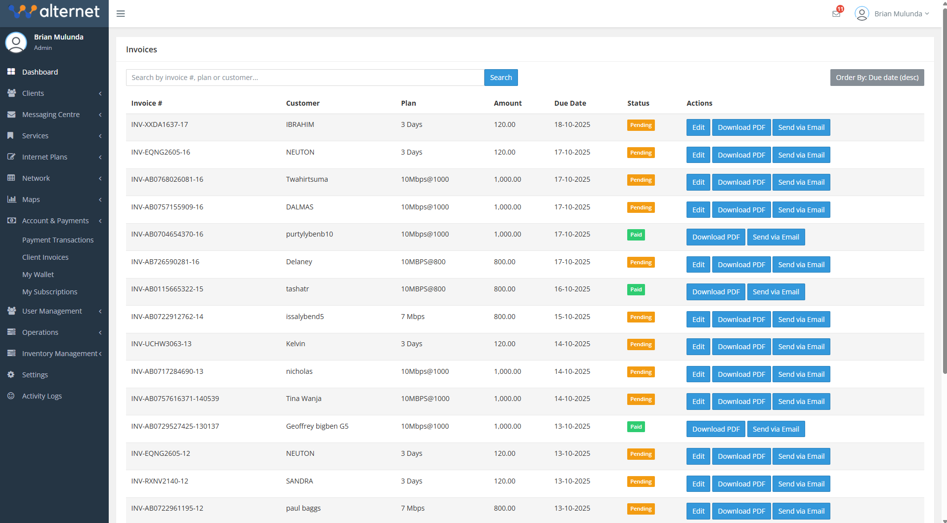 Invoices Management